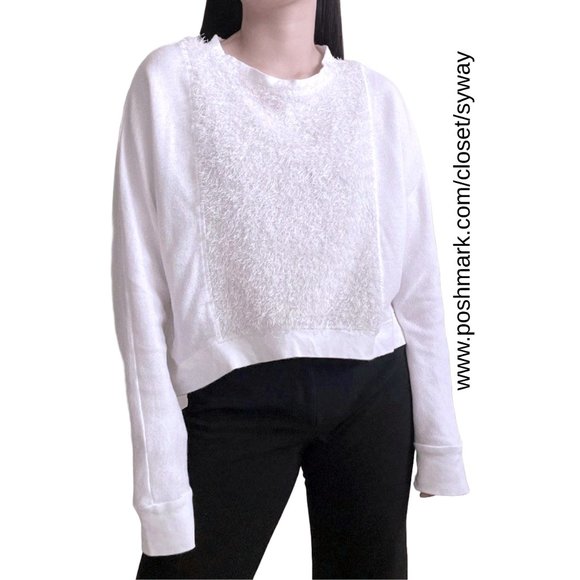 Jennifer Lopez Faux Fur Mixed Media Sweatshirt - Picture 1 of 12